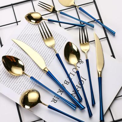 China Sustainable Fork Knife and Spoon Sustainable Cutlery Set Most Popular Stainless Steel Flatware Sets Aden Series Dinner Ware Set Metal Color Enamel for sale