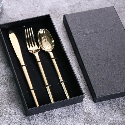 China Chinese Wholesale Stocked Cutlery Set Gift Box Set 304 Stainless Steel Flatware Gift Box Set For Wedding Birthday Party for sale