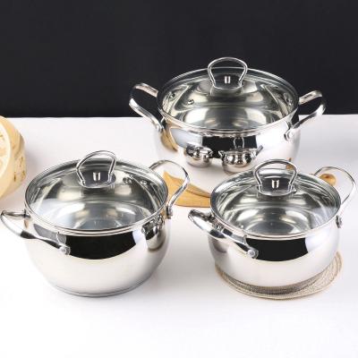 China Viable High Quality Mirror Polishing Hot Pot Cookware Stainless Steel Kitchen Sd-C210 Pots Tool Kits for sale