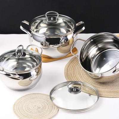 China Sustainable Sustainable Pot Set Eco - Friendly Cookware Set Sd-C210 Kitchen Accessories Stainless Steel Cooking Pot for sale