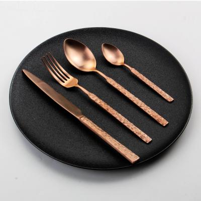 China Sustainable Factory Wholesale Gold Stainless Steel Cutlery Set Disposable Flatware for sale