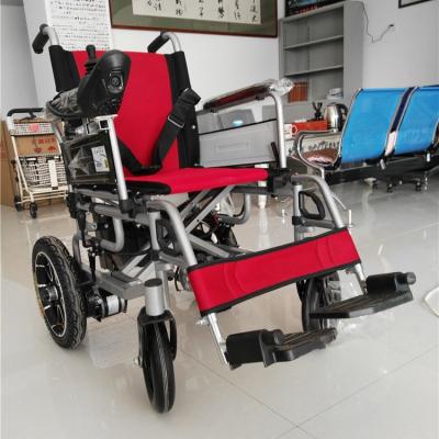 China New Lightweight Metal Folding Electric Aluminum Wheelchair With Lithium Battery Safe And Convenient For Elderly Disable for sale