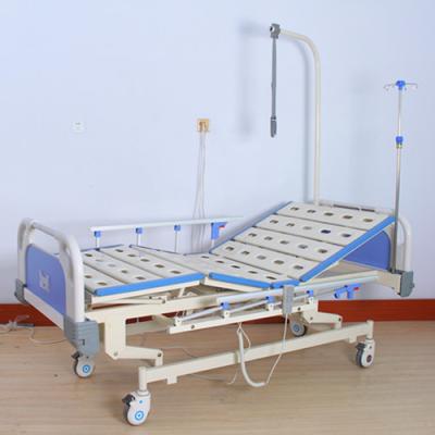 China Commercial Furniture Bed Hospital Bed Home Care Triple Function Electric Nursing Multifunctional Medical Beds With Fifth Gear Railings Aluminum Casters for sale