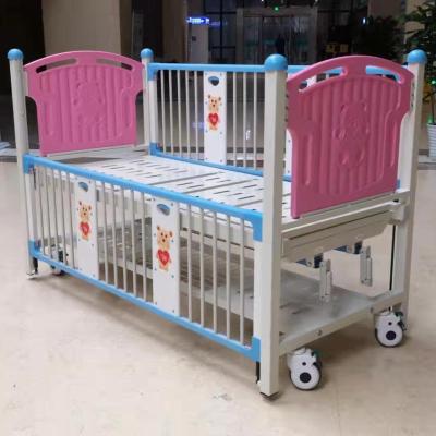 China Two Function Factory Supply Double Cranks Hospital Stainless Steel Children Two Functions Medical Manual Bed Child Crib Infants Pediatric Bed for sale