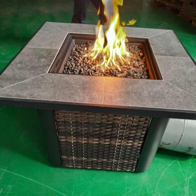 China Wholesale Customization Garden Large Propane Gas Coffee Table Gas Fire Pit Table 96.5*96.5*65cm for sale