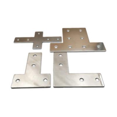 China Furniture Hardware Stamping Steel L /T/I /Cross Form Connecting Flat Angle Plate Corner Brace Corner Bracket For Furniture for sale