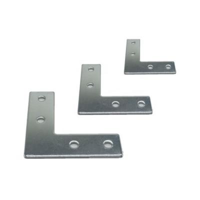 China Steel 2020/3030/4040 steel 4 holes 90 degree l type joining plate for aluminum profile for sale