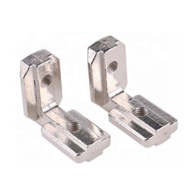 China Aluminum Inner Corner Connector Inside L-Shape Furniture T Slot Joint Brackets For 4040 Aluminum Profile for sale