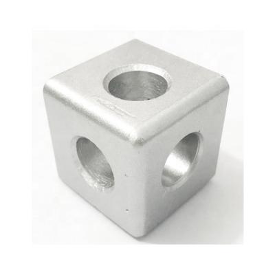 China 3D Printer Aluminum Profile Accessories 40*40 Metal 3 Way Square Corner Zinc Alloy Common Cubic Connectors for sale