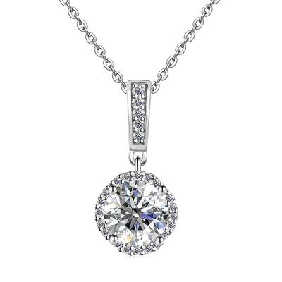 China St Lead Free Nickel Free Claire Fancy Jewelry Pendant Necklace With 2Carat Moissanite Diamonds Engagement Pendants Necklace for sale