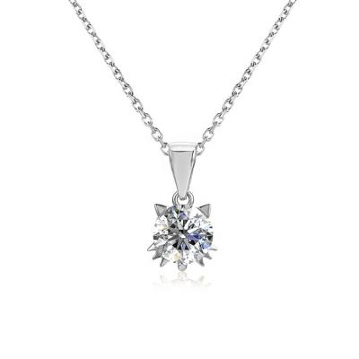 China St Claire Sterling Silver Pendant Small Cute Moissanite Necklace Lead Free Nickel Free Unique Gifts For Women for sale