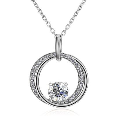 China St.Claire 0.8 Ct Vvs Clarity Moissanite Diamond Lead Free Nickel Free Pendant Iced Out New 925 Pendant Chain Necklace for sale