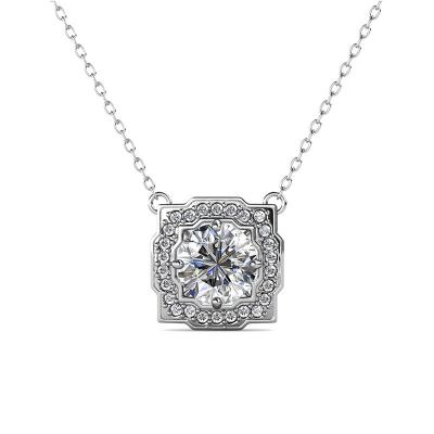 China New Color Moissanite Pendant Necklace Lead Free Nickel Free St.Claire 925 Sterling Silver Jewelry Moissanite Vvs 1Ct D For Women for sale