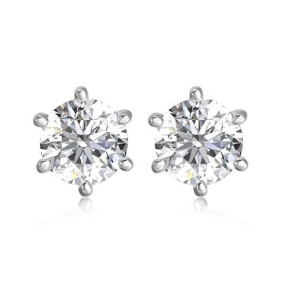 China St Claire New Products Lab Diamond Lead Free Nickel Free VVS Moissanite Sterling Silver Solitaire Studs Earring Jewelry for Women for sale