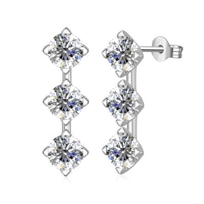 China St Claire's Earring Jewelry Moissanite Stud Earrings Nickel Free Lead Free Sterling Silver Huggie Earrings Fine With Gra For Lady for sale