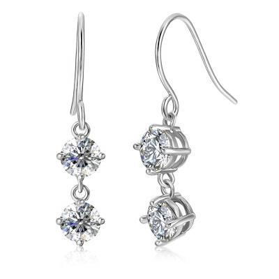 China St Lead Free Nickel Free Clear Designer Earring Popular Brand Moissanite Diamond Gra Vvs S925 Dangle Drop Hook Earring for sale