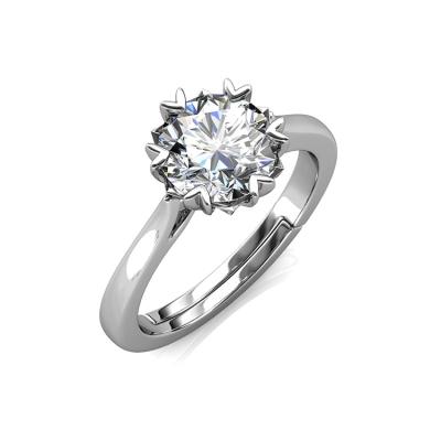 China St.Claire Engagement Rings Lead Free Nickel Free Adjustable Jewelry 925 Sterling Silver Ring 1carat Moissanite For Lady for sale