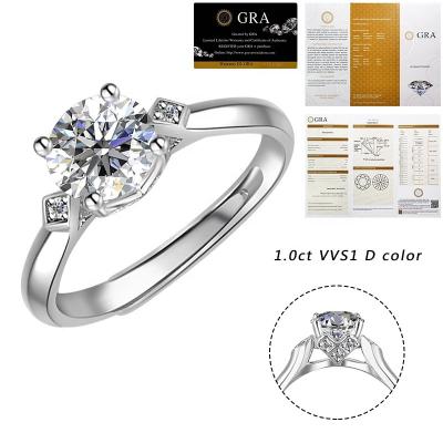 China St Claire's Stone 925 Lead Free Nickel Free Sterling Silver Jewelry Engagement Moissanite Rings New Fashion Ring 1ct Moissanite for sale