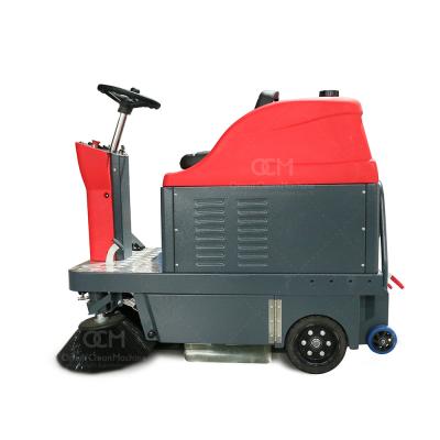 China OCM-C1250 factory ride on rechargeable industrial sweeper field machine ride-on power sweeper for sale