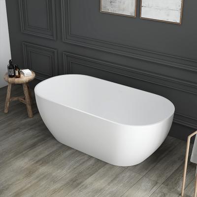 China Hot Sale New Design Indoor Solid Stone Surface White Freestanding Bathtubs for sale