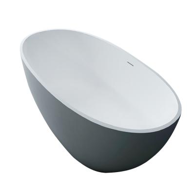 China Free Manufactures Simplicity Artificial Stone White Oval Whirlpool Bathtub With High Quality for sale