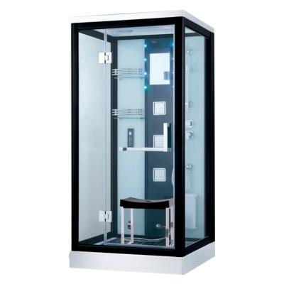 China New Design Multifunctional Black Cube Style Hot Selling Glass Hammam For Sale for sale