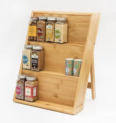 China LONGYAN WANGHONG Eco-Friendly Kitchen Series Custom Spice Rack Organizer For Cabinet Countertop Drawer Standing Bamboo Spice Rack for sale