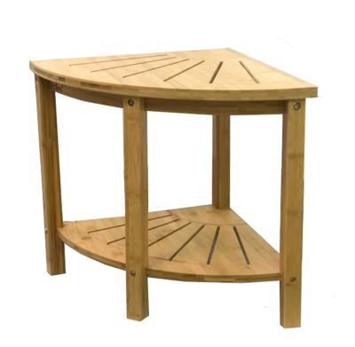 China Sustainable Custom Bamboo Corner Shower Bench I Corner Shower Bench Bamboo Bath Sneak Inside Shower For Bathroom for sale