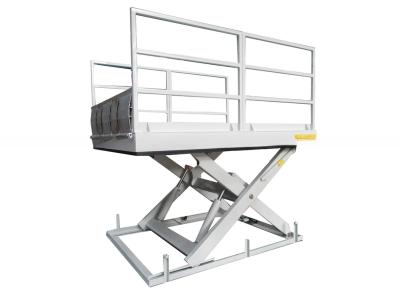 China Lifting Height 1300mm Hydraulic Loading Dock Table with Handrail and Loading Flap for sale