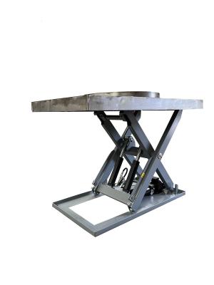 China 1550x1000mm Stationary Electric Single Scissor Lift Table with Turntable for sale