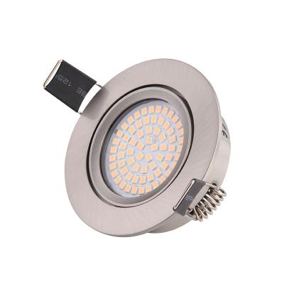 China Adjuatble Flat LED Recessed Spotlight 230V Recessed Spots 5W Ceiling Spotlight Stainless Steel for sale