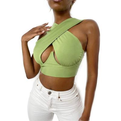 China XUYA QUICK DRY Stylish Women's Tank Halter Crop Tops Women With New Cavity Tops For Women 2022 for sale