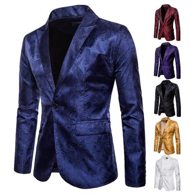 China 2021 Anti-wrinkle Mens Suit Court Style Design Fashion One Button With Slim Mens Suit for sale