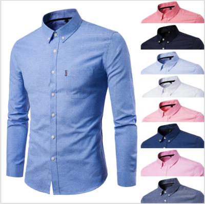 China High Quality Men's Business Cotton Men's Formal Shirt Anti-Shrink Long Sleeve Casual Formal Top Soft Slim Fit for sale