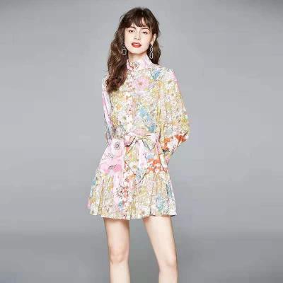 China high-end Anti-wrinkle embroidery recess in the new 2021 sales women's clothing fashion floral dress wholesale club running elegant party for sale