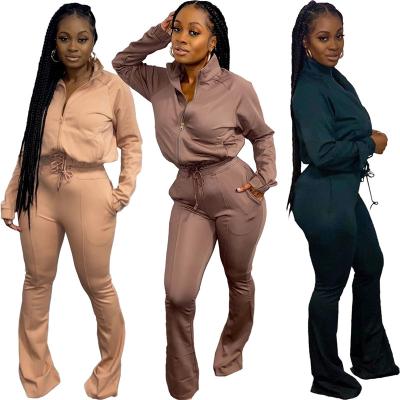 China Breathable Women's Large Pants Winter Suit Sweatshirt Two Piece Sportswear Top Cut Out Oversize Women's Two Piece Jogging Suit for sale