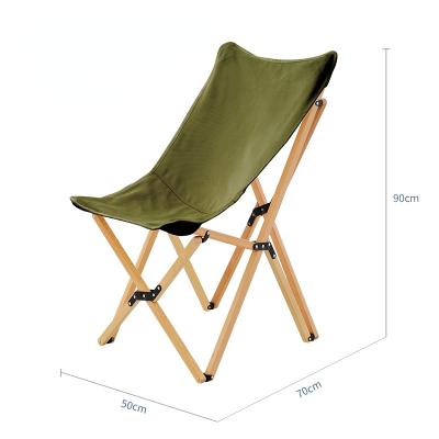 China Large Size Beech Picnic Folding Chair Canvas Oxford Lunch Break Leisure Outdoor Portable Camping Chair for sale