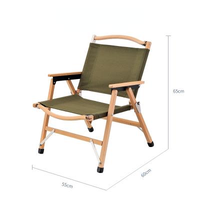 China Beech 2021 the latest leisure beech folding camp outdoor portable thick back canvas solid wood beach chair for sale