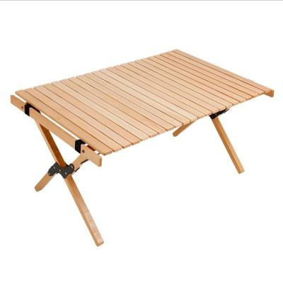 China Modern Outdoor Outdoor Portable Folding Egg Roll Table Camping Patio Picnic BBQ Car Drive Large Solid Wood Table for sale