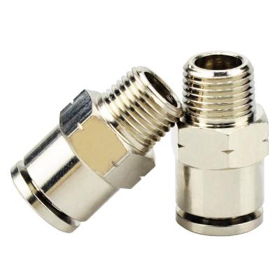 China Pneumatic Push Fit Connector MPC8-02 Brass Push To Connect Quick Release Fitting for sale