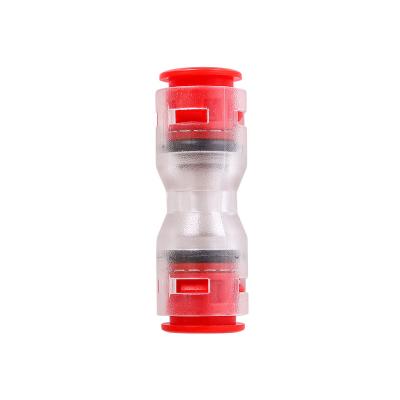 China Plastic One Way Red Color Quick Connecting Pneumatic Hose Tube Fitting Custom Of BPU8 Machinery Repair Shops Acceptable for sale