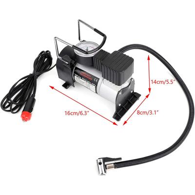 China Portable Electric Car Air Compressor Inflators DC 12v Pump Double Cylinder Factory Emergency Light Heavy Duty Mini Tire Inflator for sale