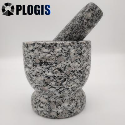 China Sustainable Wholesale And Retail Stone Mortar And Pestle Granite Set For Kitchen for sale