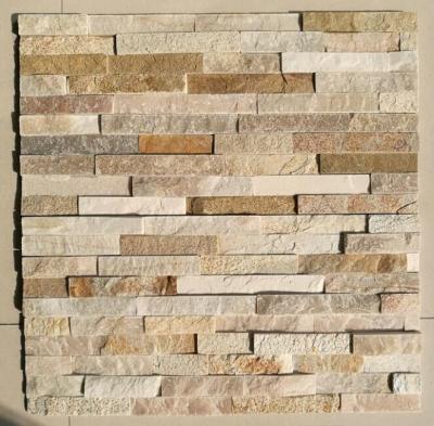 China Eco-family Natural Yellow Slate 60*15 Culture Stone For Decorative Wall Panels for sale