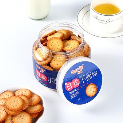 China Wholesale Healthy Delicious Milk Mini Round Crispy Crackers Low Salt Factory Sea Salt Cookies for sale