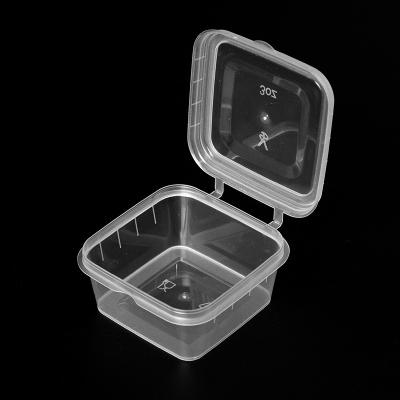 China Viable old plastic cup pp cup picnic food sauce cups small square food box good price for sale