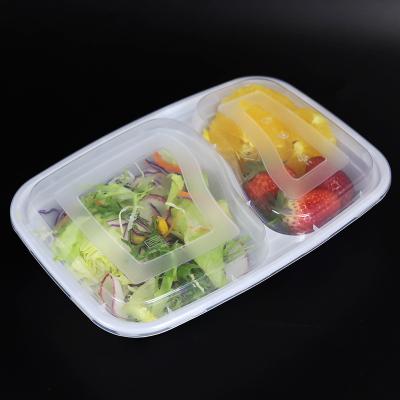 China Disposable 2 Compartment Microwavable Takeaway Food Container Microwavable Lunch Box for sale