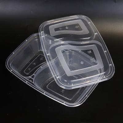 China Microwavable packaging and printing old fashioned caterer packed fast food plastic lunch box takeout box rectangular lunch box for sale