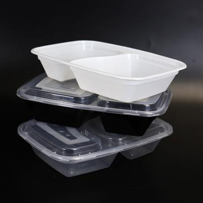 China Clear Food Grade 6828ml Rectangular Microwavable PP Lunch Containers Plastic Boxes For Food Taker for sale