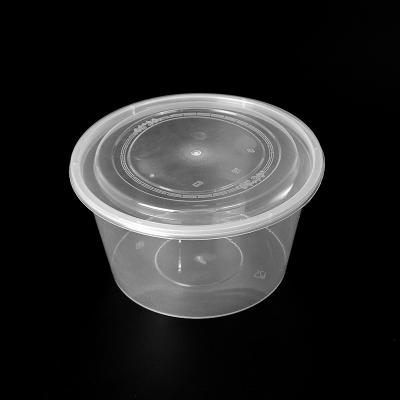 China Wholesale Round Disposable PP Plastic Microwave Soup Bowl Disposable Take Out Container With Lid for sale